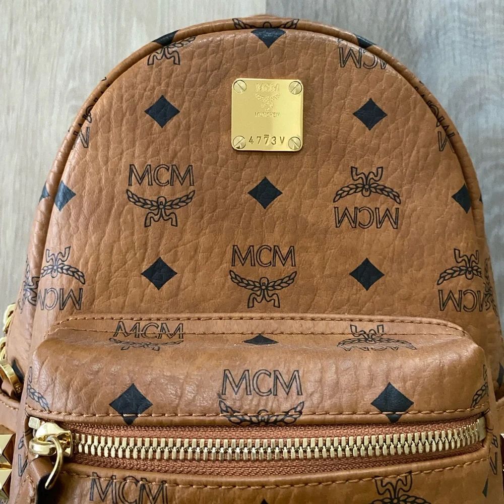 MCM Mini Stark Side Studs Backpack in Visetos